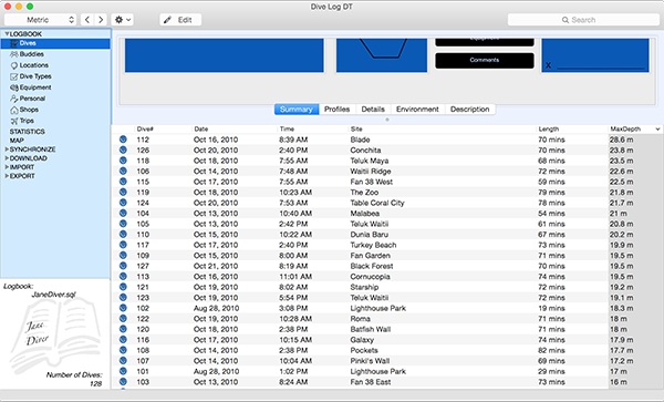 Sort your dives by Depth to find out how many dives fall into different depth ranges