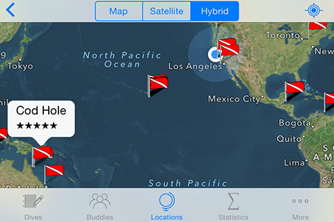 Show your saved Dive Sites on a map