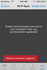 Sync your scuba logbook to MacOS using WiFi
