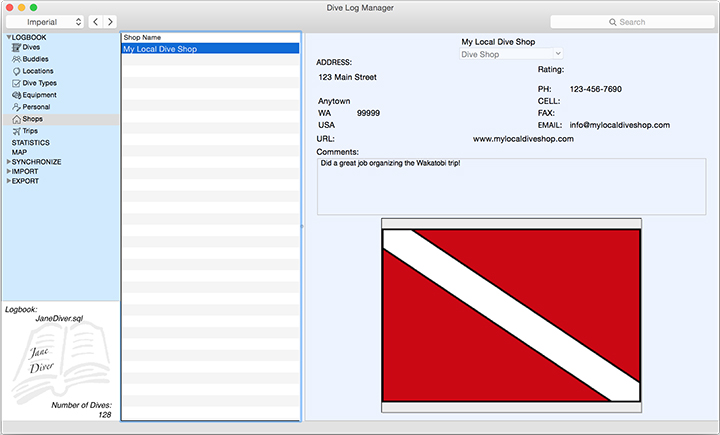 Review your dive history by looking at the Statistics and how you have described each of your dives